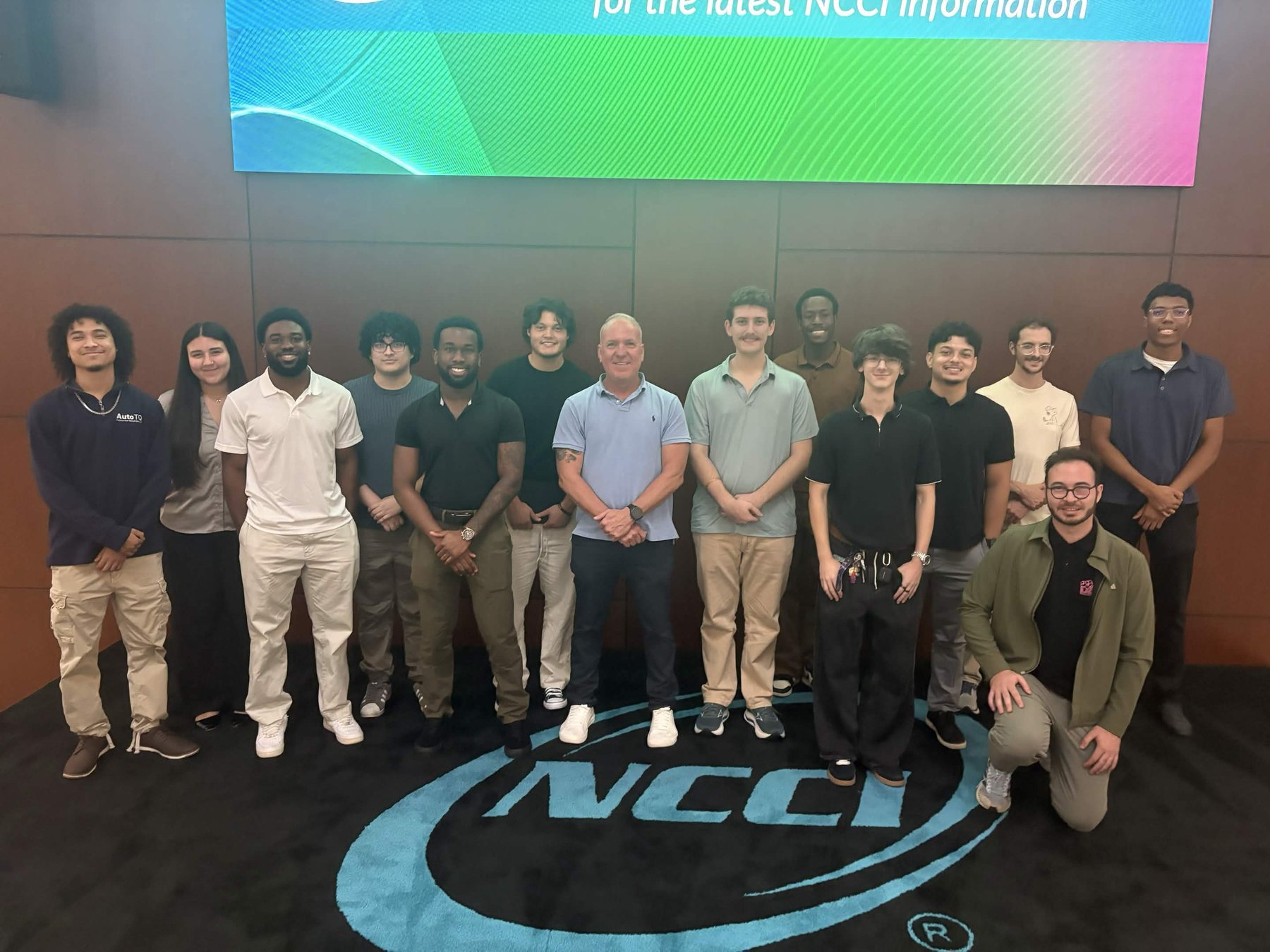 The FAU Cybersecurity Club with Wade Thomas at NCCI after the data center tour